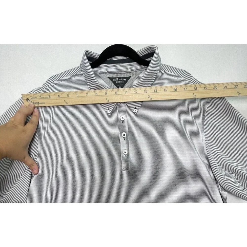 AdiPure by Adidas Men's Performance Polo Shirt Golf Sz 2XL Stretch White Striped